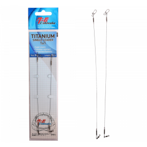 Поводок Ushiwaka Titanium Single UTS11509, 1х1, 9кг/15см, 2шт Поводок Ushiwaka Titanium Single UTS11509, 1х1, 9кг/15см, 2шт