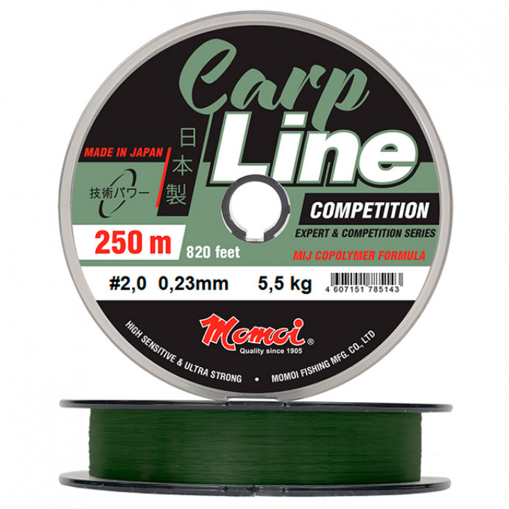 Momoi Carp Line Competition, 250 м, оливковая (0,21 мм, 4,7 кг)