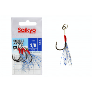 Крючки Saikyo SSA SINGLE ASSIST №2/0 (4 шт) Крючки Saikyo SSA SINGLE ASSIST №2/0 (4 шт)